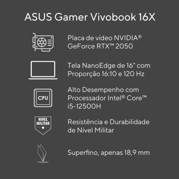Notebook Asus Vivobook 15X - Intel Core I5 8gb Ram 512gb Ssd - Image 3